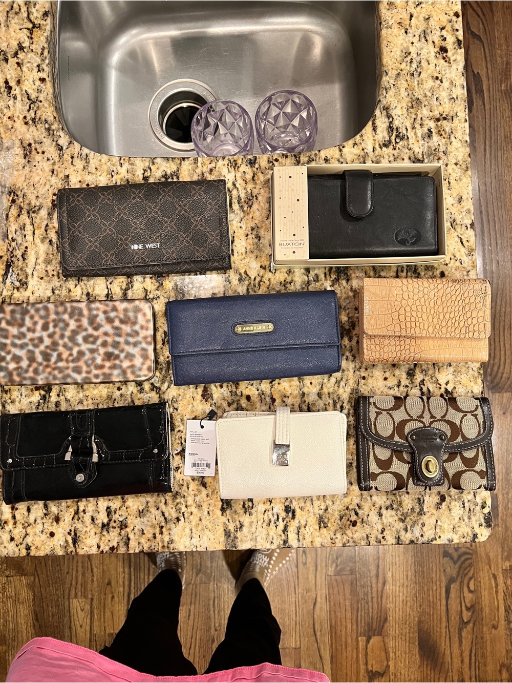 Lot of 8 Wallets Nine West Lauren Conrad Buxton Ann Klein Safe Keeper Etc.